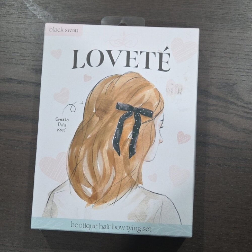 Love Black Polka Dot Hair Bow Tying Set